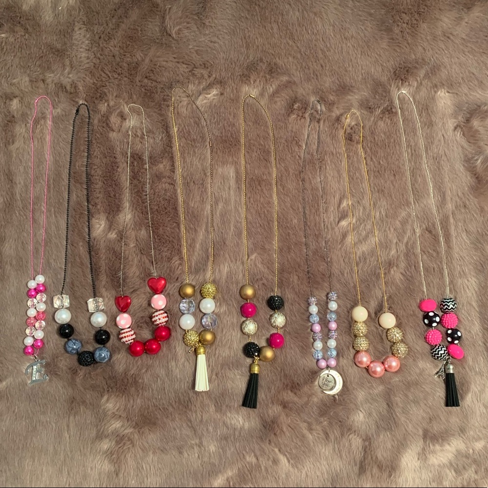 Bubblegum Bead & Chain Necklaces 8pcs (used)